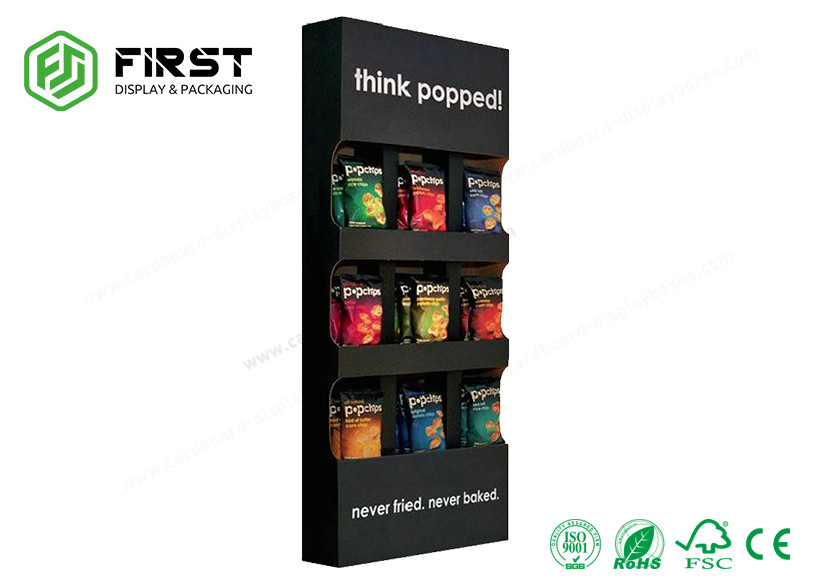 Full Color Printed Paper Cardboard Snacks Floor Display For Supermarket