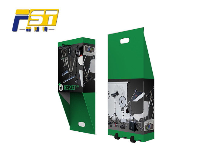 Popular Tool Folding Cardboard Trolley Box , Custom Paper Trolley Bag For Trade Show