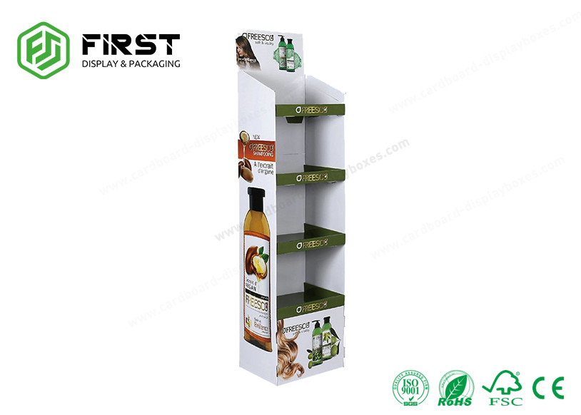 Folding Custom Made Full Printing Shop Retail Shampoo Cardboard Floor Display
