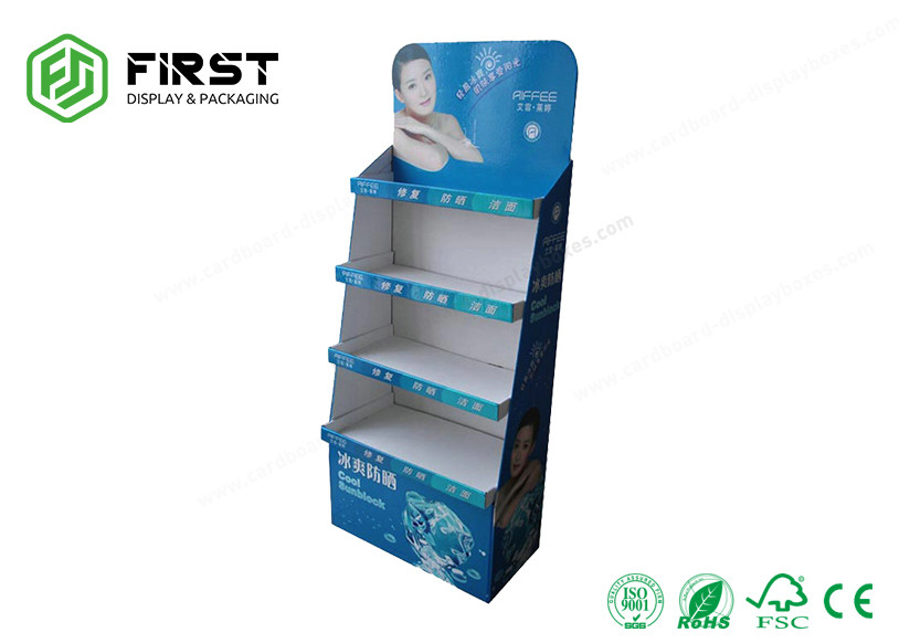 Folding Custom Made Full Printing Shop Retail Shampoo Cardboard Floor Display