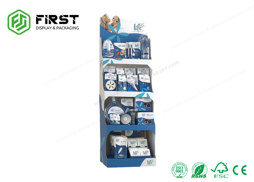 Folding Custom Made Full Printing Shop Retail Shampoo Cardboard Floor Display