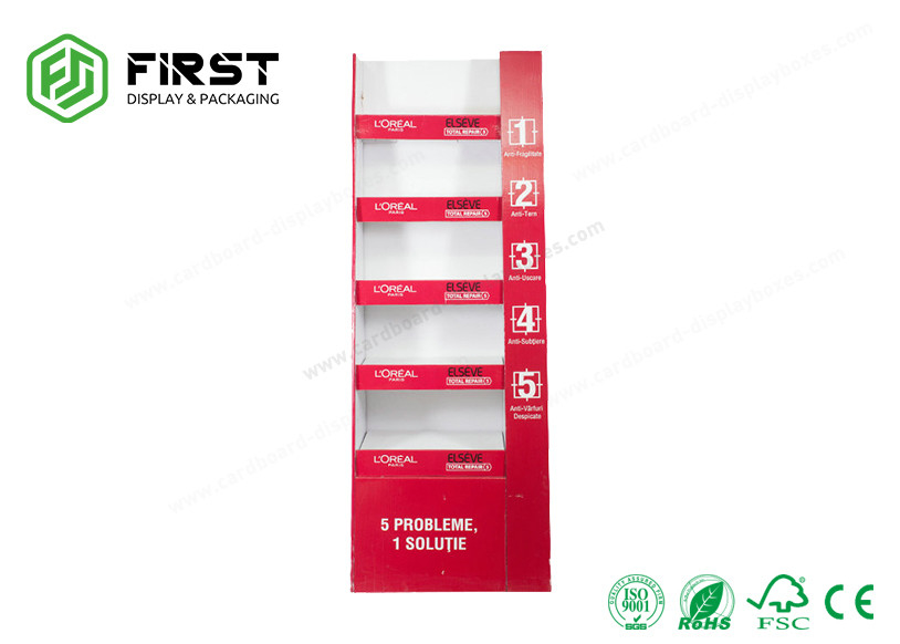Custom Logo Printed Recyclable Cardboard POP Paper Floor Display For Promotion