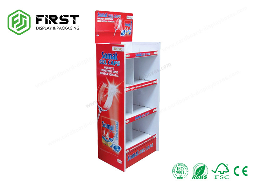 Custom Logo Printed Recyclable Cardboard POP Paper Floor Display For Promotion