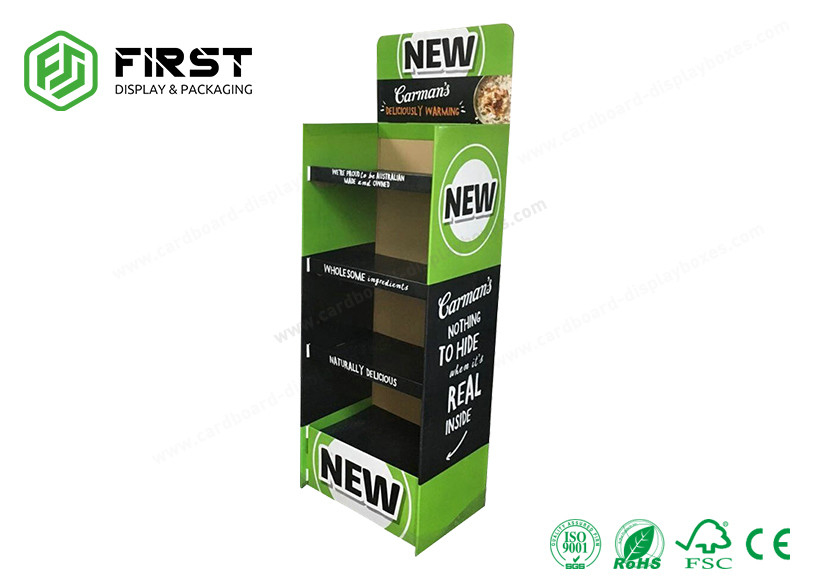 POS Promotion Retail Folding Cardboard Shelf Paper Floor Display Stand Custom Made